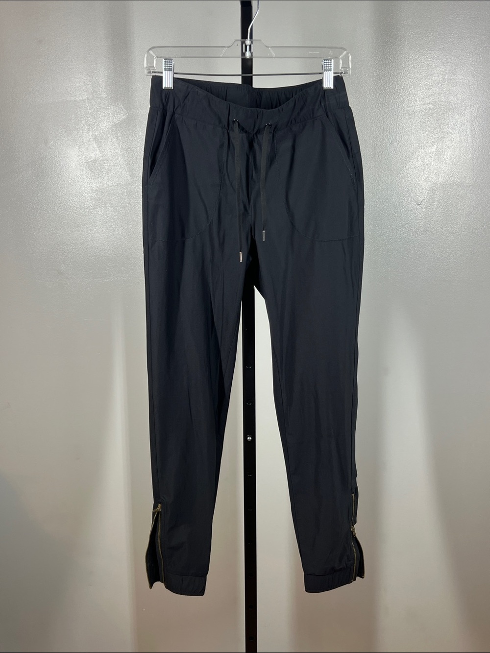 CRZ YOGA Black Drawstring Zip-Hem Joggers